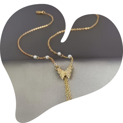 Elegant Y2K Style with Imitation Pearls Butterfly Necklace