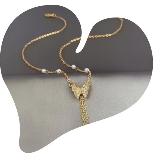 Elegant Y2K Style with Imitation Pearls Butterfly Necklace